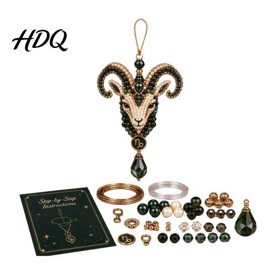 Relaxing Screen Free Activities 12 Zodiac Blessing Beaded Ornament DIY Kit Beginner Friendly Sign Handmade Constellation Ornaments Beading Craft Set,