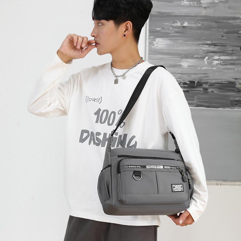 Mens Business Casual Nylon Messenger Bag With Multiple Pockets For Daily Commute