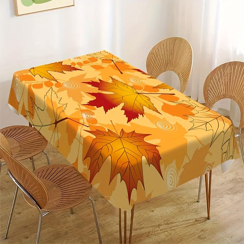 Herfst Esdoorn Patroon Rechthoekige Tafelkleed voor Tafeldecoratie Keuken Eetkamer Waterdicht Herbruikbaar Tafelkleed voor Tafels Feest Picknick 140x140cm