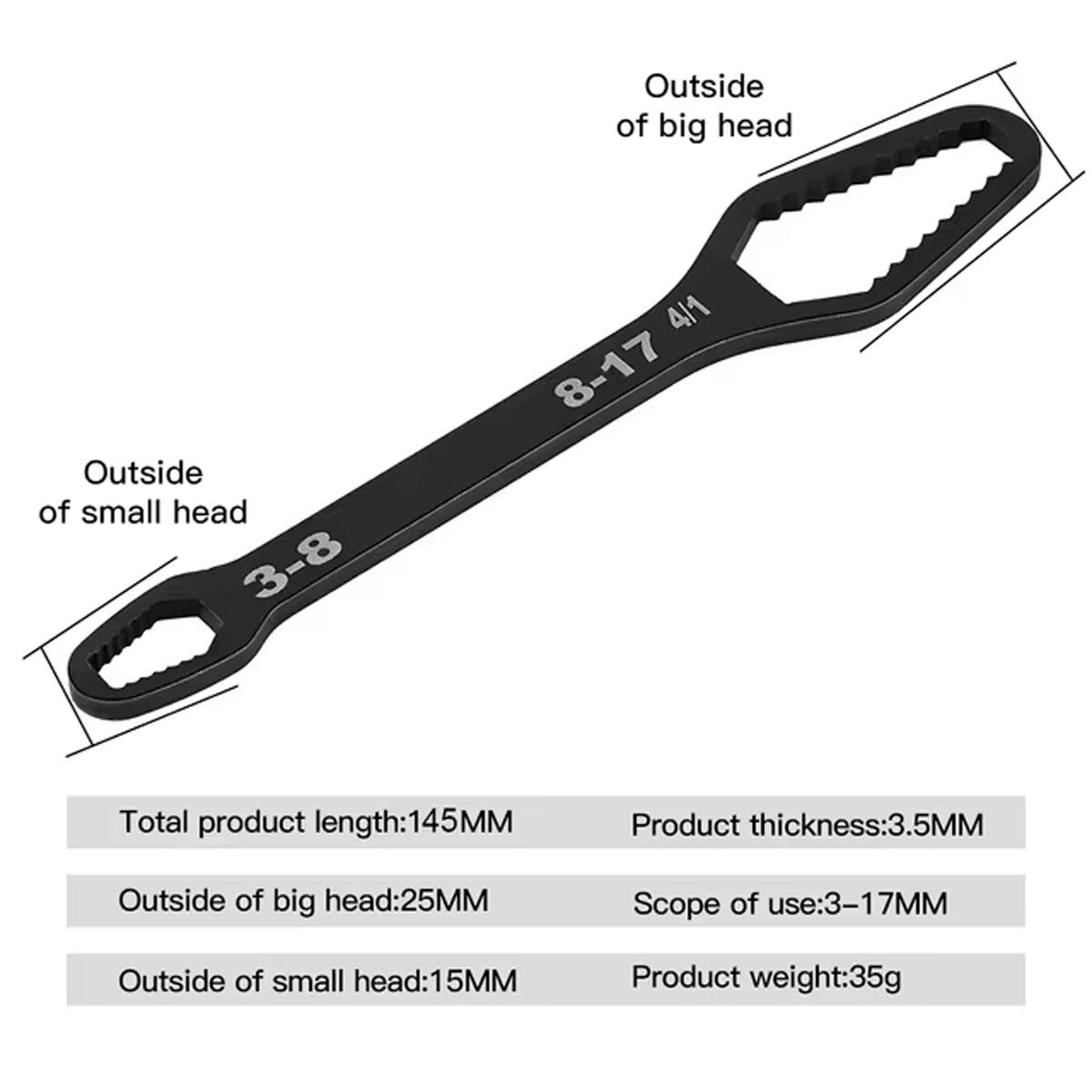 Multi Functional Double Headed Wrench Self Tightening Manual Suitable For Convenient Tools For Automobiles And Household Use