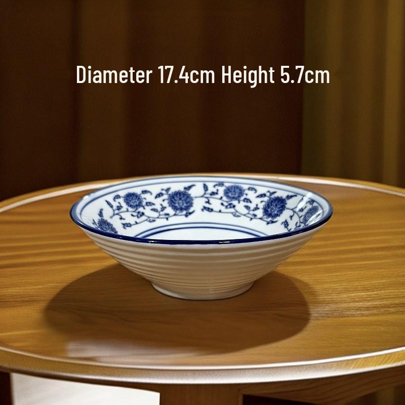 

Retro Blue and White Porcelain Noodle Bowl for Creative Dishes: Zha Jiang Mian, Maocai, Liangpi, Chuan Chuan, or Boiled Fish.