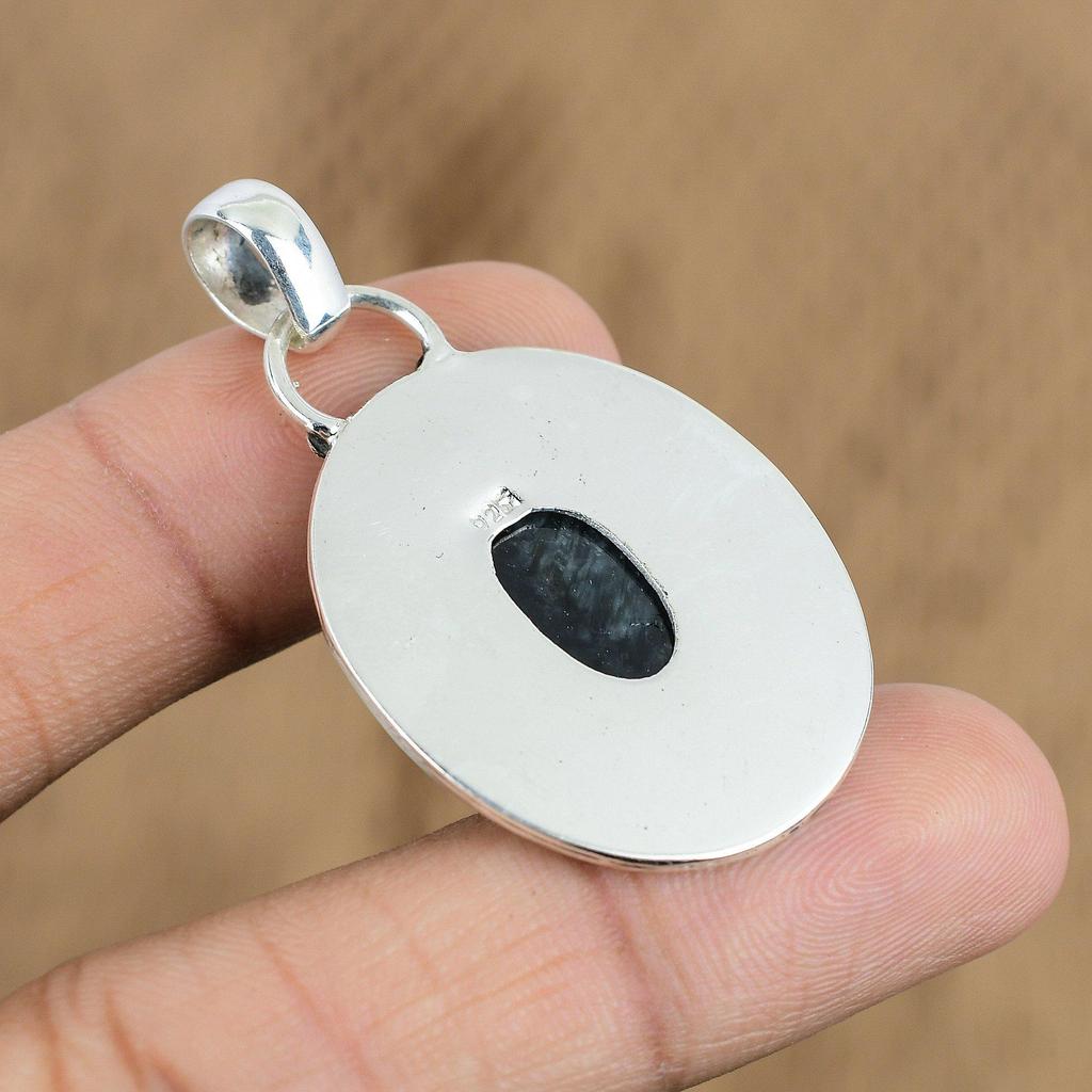 Natural Pietersite Gemstone Indian Jewelry 925 Sterling Silver Pendant For Women