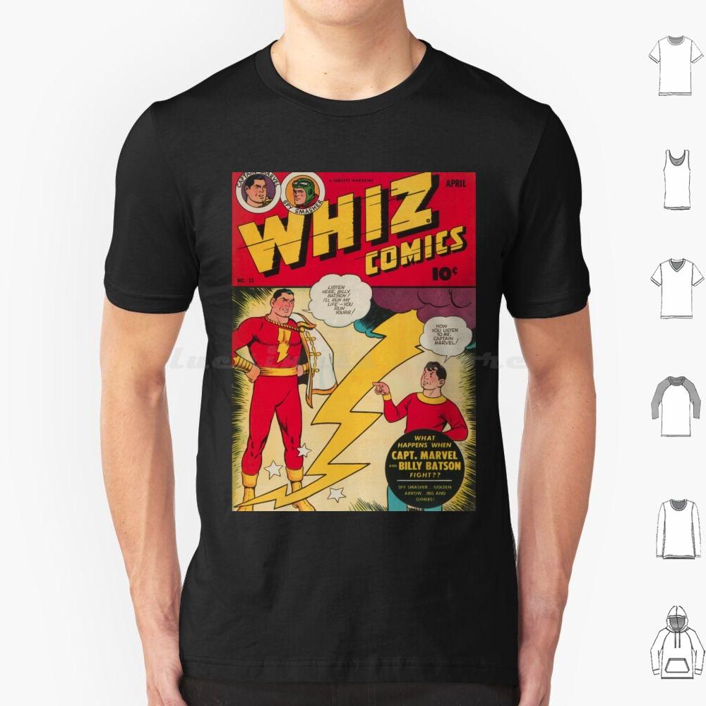 Whiz Comics 53 T Shirt Big Size 100 Cotton Shazam Captain Fawcett Comics Superhero 1940s Vintage Old Retro Classic Golden Age S
