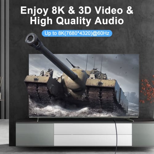 Thsucords 8K 4K HDMI Cable 2.1 3M 2pcs High Speed ??Braided HDMI 2.1 Cord 8K@60Hz 4K@120Hz 144Hz 48Gbps Compatible with Roku TV/PS5/HDTV/Blu-ray Quali