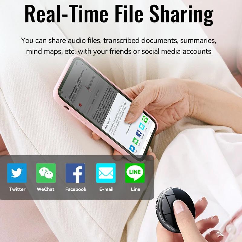 Mini Intelligent Ai Voice Recorder Real-time Transcription Simultaneous Languages Translator Summary Audio Dictaphone Mp3 Player