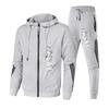 Pieces Set Women's Zipper Sports Suit Zipper Suits Seven Moons Print Jacket and Sweatpants