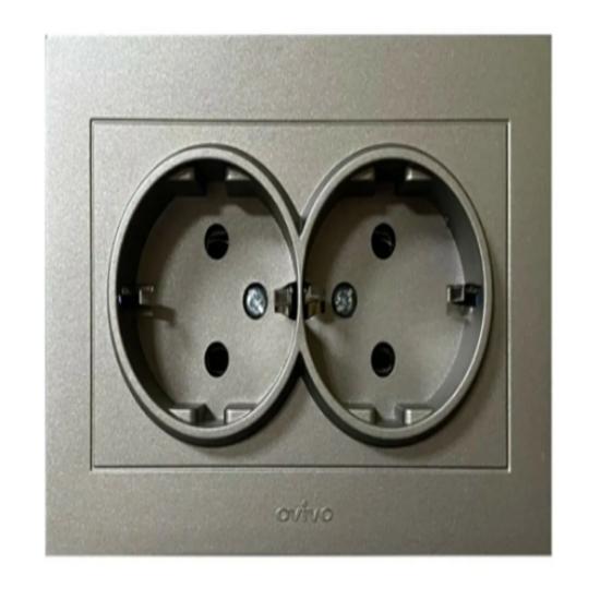 

Розетка Grano Anthracite с двойным заземлением