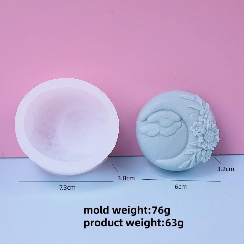 3D Relief Chrysanthemum Silicone Soap Mold Handmade New Moon Flower Bathroom Soap Tool Cake Baking Decoration Craft Supplies
