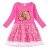 Kids' Korean Style Rainbow Sequin Princess Dress with Mesh Pleats - Short Sleeve for Summer, Long Sleeve for Spring/Autumn