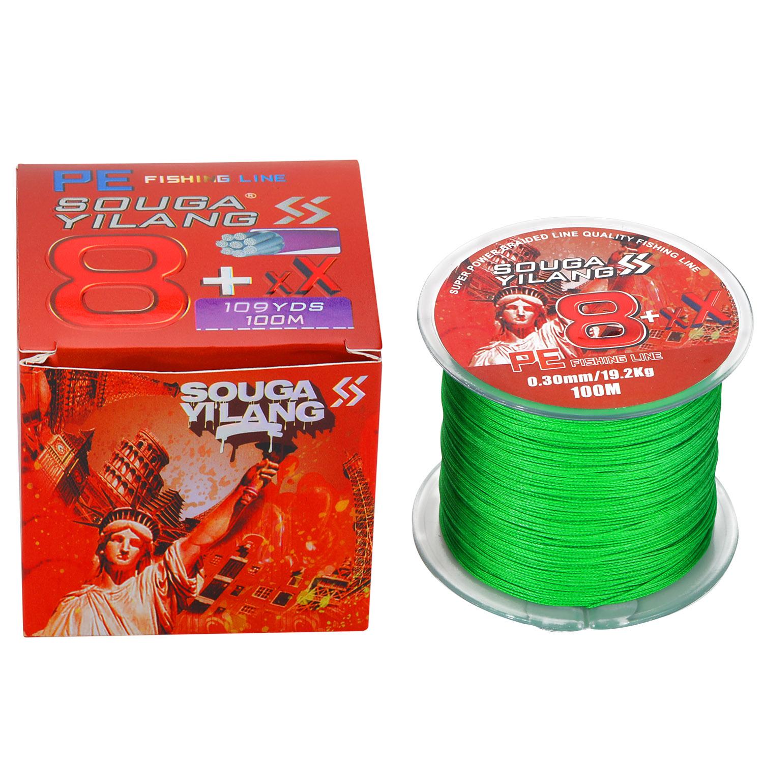 

Sougayilang PE 8-прядная леска 100 м/300 м X8 плетеная леска Макс. 86 фунтов удочка снасти рыболовные снасти 100M-0.14mm-9.2kg-20.3lb зелёный