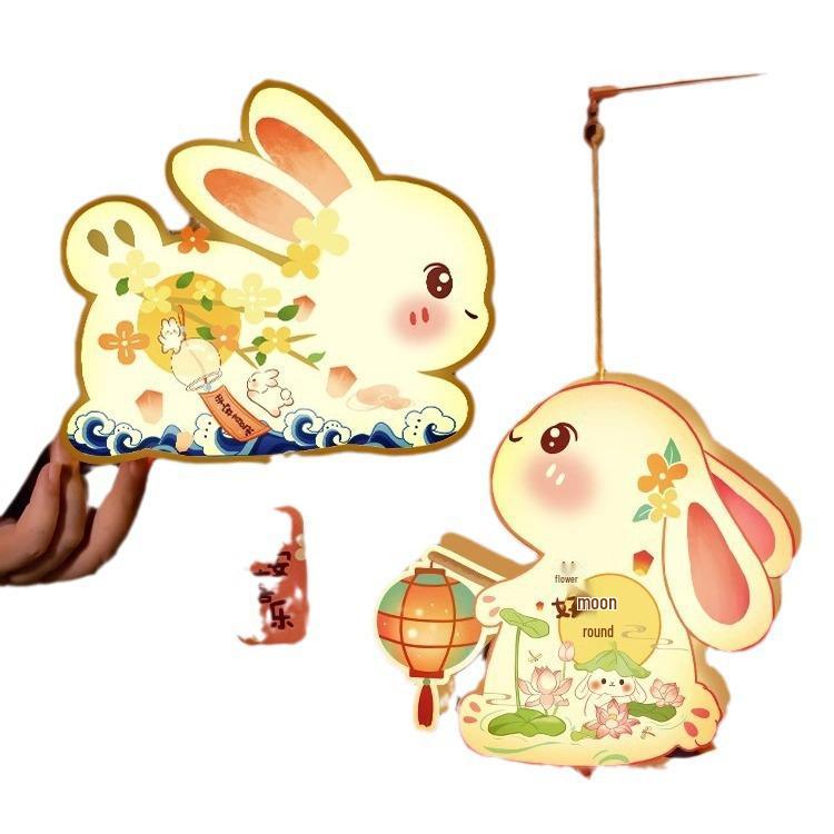 Mondfest DIY Hasenlaternen-Set - Handgemachter Blumenschmuck für Kinder