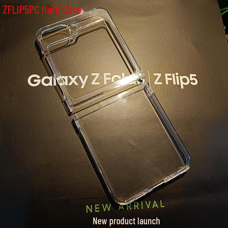 Transparent PC Hard Shell Case for Samsung Z Flip 3, Z Flip 4, and Z Flip 5