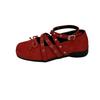 The owner's own version~ Red cross-strap bow small single shoes women's new shallow rivet flat-soled ballet shoes