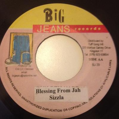 7inch Record SIZZLA / RALLY BOP - Blessing From Jah / Pay Dem No Mind BJ39 Big Jeans Recor 2003 Jamaica Reggae, Ska & Dub Used