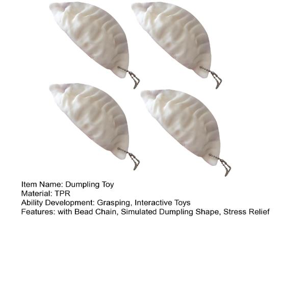 1/2/3/4Pcs Stress Relief Dumpling Toy with Bead Chain Simulated Dumpling Squeeze Sensory Fidget Toy Bag Backpack Hanging Decoration