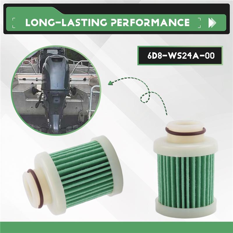 Precise 12Pcs 40-115Hp 4-Stroke Fuel Filter For Yamaha F40A F50 T50 F60 T60 Engine Marine Outboard Filter 6D8-WS24A-00