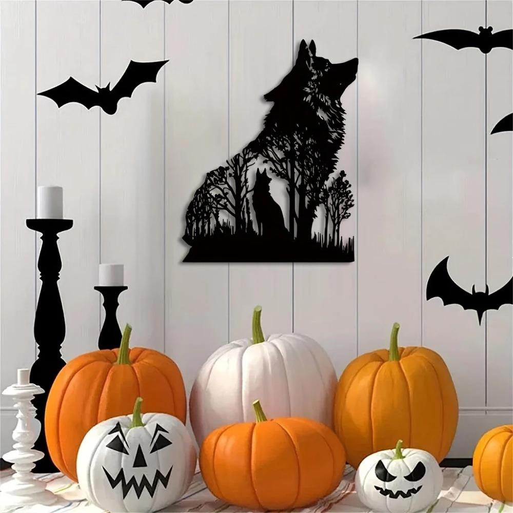 Black Wolf Wall Decoration – Modern Sticker for Boys & Girls Rooms, Kindergarten, Living Room, Nursery, and Bedroom Decor