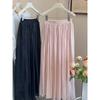 Island silk big skirt, wavy skirt women's summer new drape long dress, elegant purple skirt