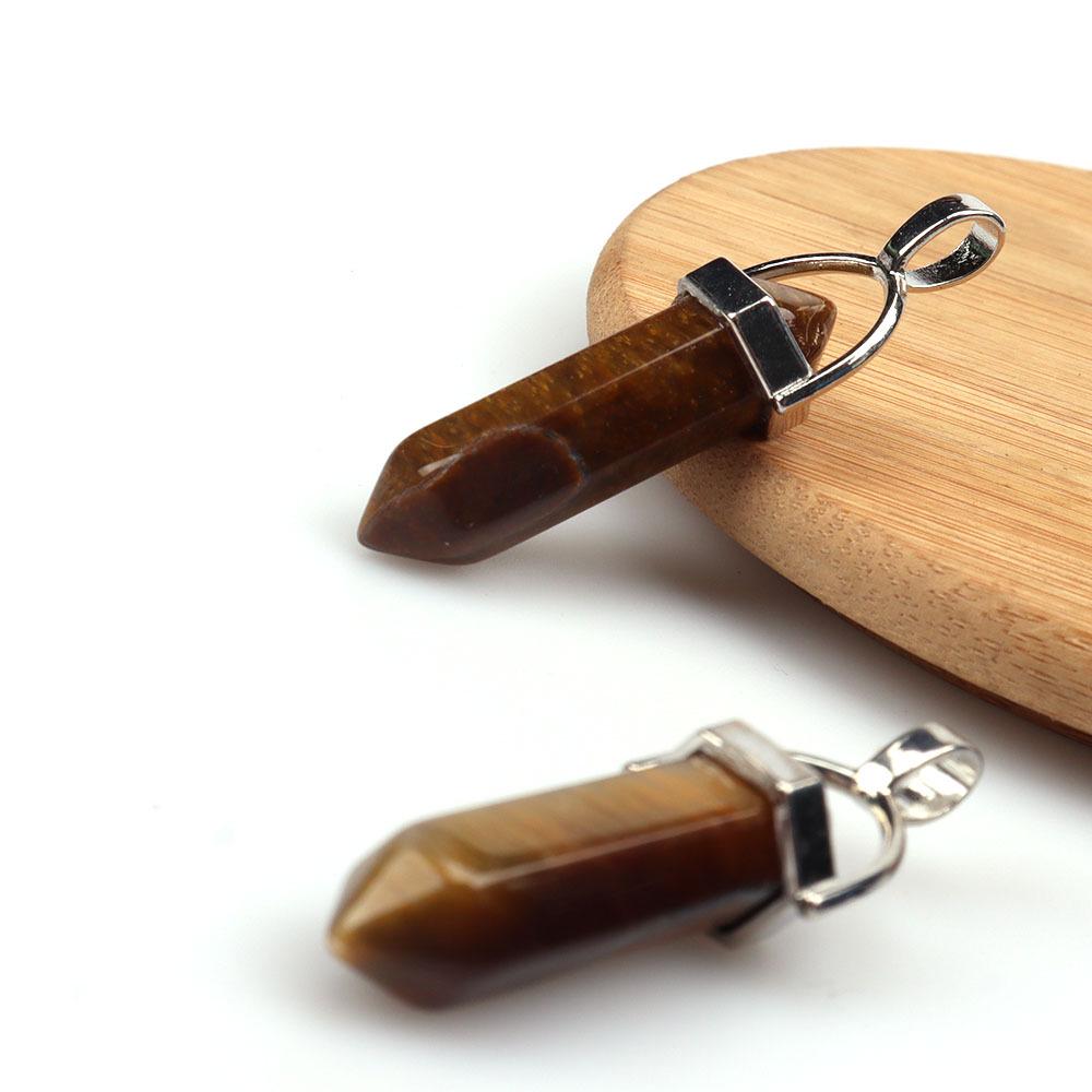Collana Pendente Esagonale a Doppia Punta di Ametista per Yoga e Guarigione