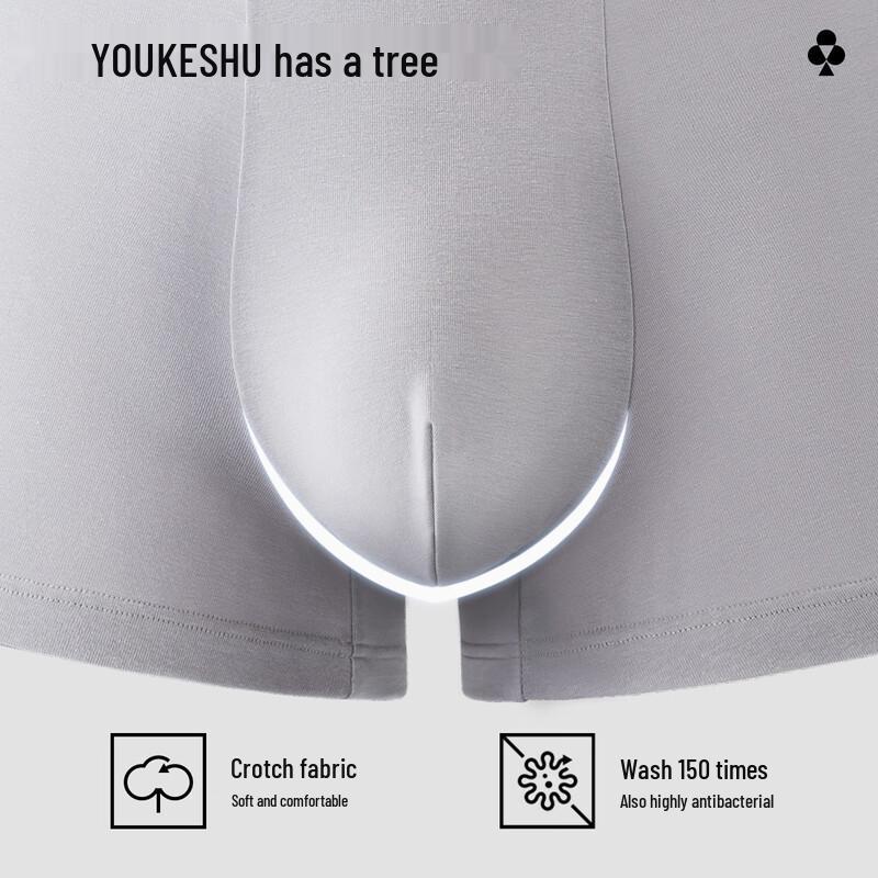 Youkeshu Men's Cotton Antibacterial Boxer Briefs