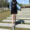 Women's High-Waisted Black Denim Shorts - Summer Slimming, Loose, Wide-Leg Versatile Hot Pants.