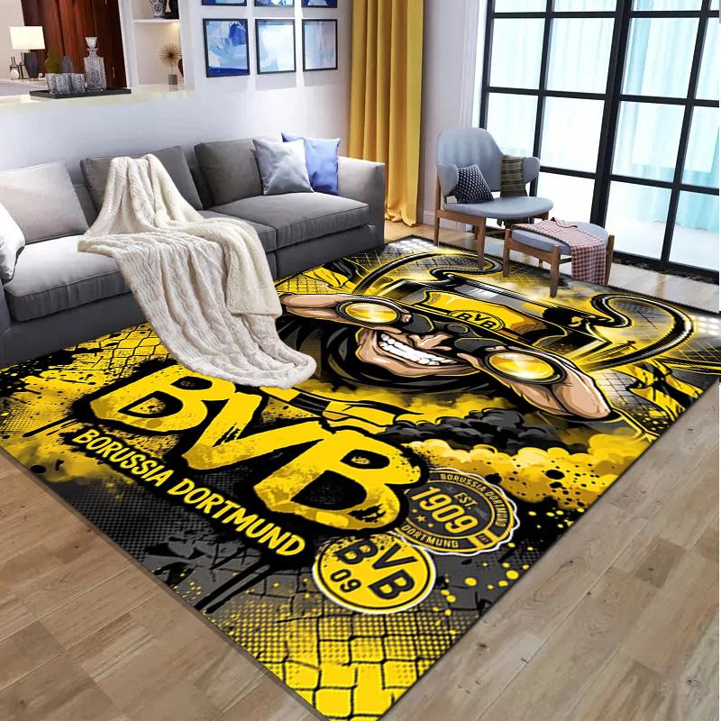 Borussia DortmundBVB Pattern Rug, Indoor/Outdoor Mat, for Picnic, Gameroom, Bedroom, Office, Living Room, Home Decor Carpet, Birthday Gift