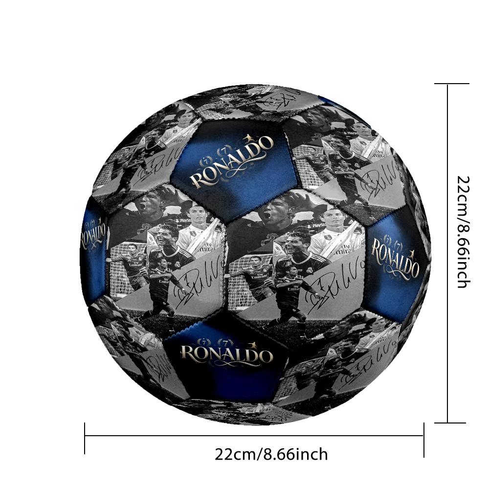 Ronaldo's Cr7 Football Legend Size 5 Soccer Ball Machine Sewn Indoor/Outdoor Training and Matches Perfect Commemorative Gift for Soccer Lovers