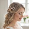 Luxuriöser Brautkopfschmuck Zink Zinklegierung Blume Strassstein Kopfschmuck Kreativer Kristall Haarclip Brautparty