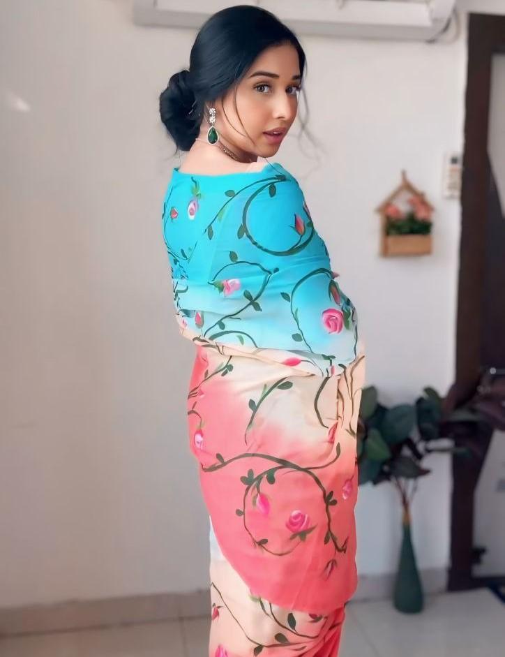 Trending Indian Ready To Wear Blue Linen Silk Saree