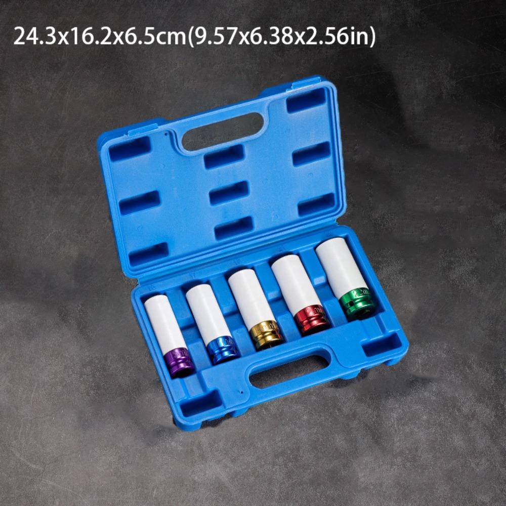 Thin Wall Drive Wheel Protector Plastic Sleeve Metric Size Impact Socket Deep Socket Color Coded Lug Nut Socket
