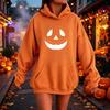 Damen Kapuzenpullover mit lässigem Halloween-Print, Langarm-Pullover für trendige saisonale Outfits
