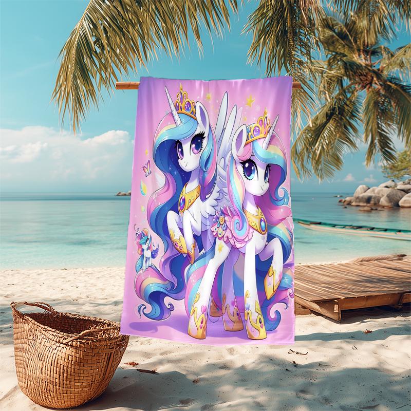 1Pc Rainbow Unicorn Fantasy Beach Towel Microfiber Beach Towel Thin Absorbent For Beach Swimming Yoga Bath Sports 0917117