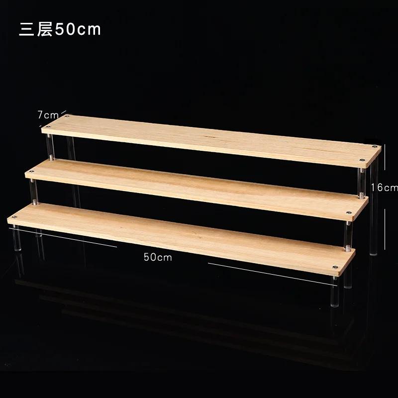 Acrylic Wooden Display Riser Stand for Funko POP Figures,Earring Ring Holder Cupcake Stand,Perfume Stand Organizer Display
