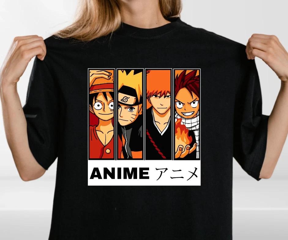 Аниме Футболка Команда Героев – Футболка с Фан-Артом Японской Манги – Уличная Одежда Отаку 2XL