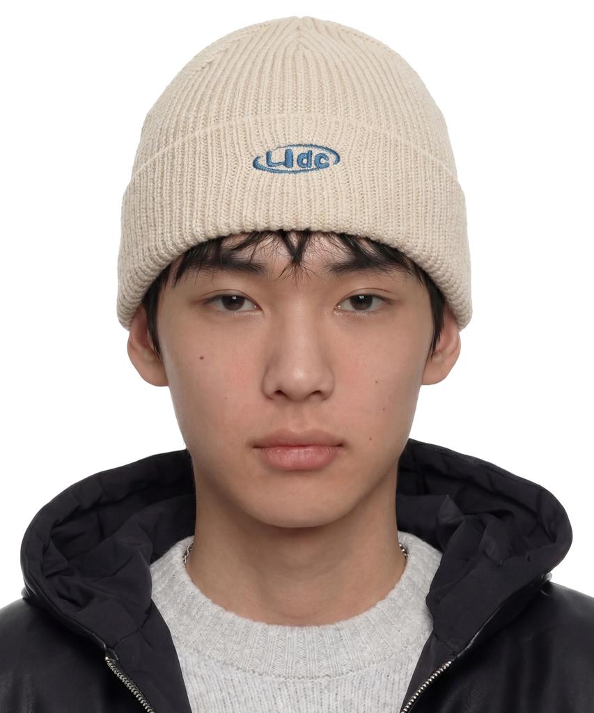 Eondeokeonteulol Winter Slim Fit Knit Thermal Logo Embroidery Unisex Solid Beanie Hat Beanie / Flex / Liquid / Oatmeal
