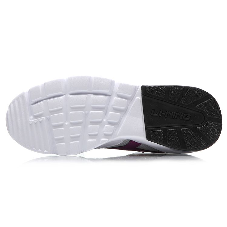 Li Ning Half Palm Air Cushion Shock Absorption Low Top Running Shoes Women Running Shoes Gray White Purple AGLM116-1