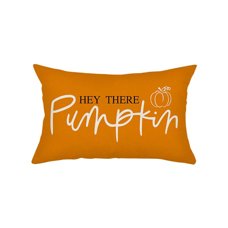 Pumpkin Waist Pillowcase Living Room Sofa Holiday Decoration Linen Printed Waist Pillowcase Cushion Cover