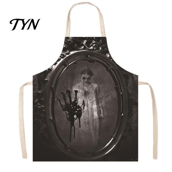 Novelty Barbecue Apron Halloween Butcher with Realistic Blood Stain, Washable Protective Work Apron, Carnival Party Wear Horror Costume Prop