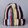 Cappello da Donna in Lana Lavorato a Maglia con Ferri a Bastoncino Stile Giapponese Cappello a Berretto a Strisce in Lana Colorata Caldo da Uomo per l'Inverno Protezione per le Orecchie