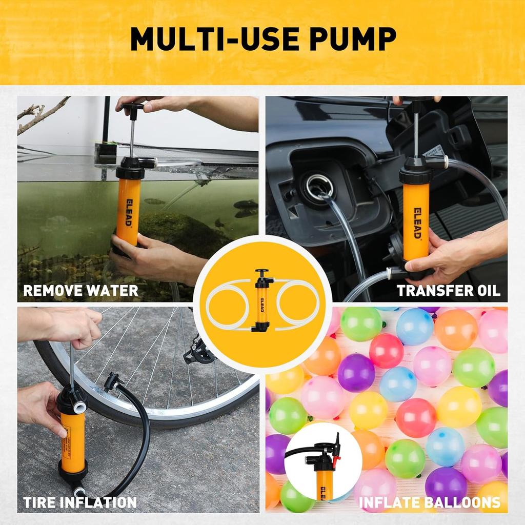 Gas Siphon Pump For Gasoline, Multi-Use Fluid Transfer Pump, Oil Liquid Siphon Pumps, Fuel Siphon Tool, Multifunction Hand Inflation Pumps With