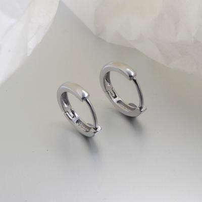 925 Sterling Copper Simple Plain Circle Classic Fashion Temperament Trendy Earrings Suitable For Women To Wear Zircon
