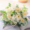 4 Pcs Artificial Rose Hydrangea Bouquet 26cm Silk Fake Flowers for Wedding Home Indoor Decoration
