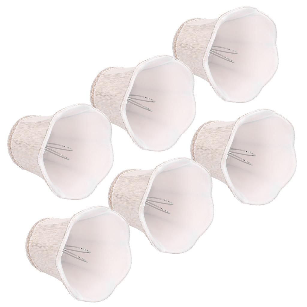 6 Stück Lampenschirm im europäischen Stil Stoff Lampenschirm Kronleuchter Wandleuchte Stoffbezug für Beleuchtung