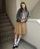 Tudment A-Line Flared Wrap Skirt_Beige
