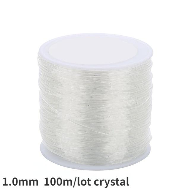

100 м пластиковый кристалл DIY бисер эластичные шнуры эластичная линия для изготовления ювелирных изделий проволока нить для ювелирных изделий нить 1.0mmX100m Crystal белый