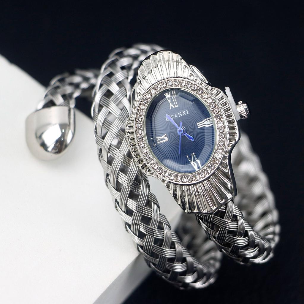 Mode Diamant BIFANXI Neue Quarzuhr Damen Einzigartige Schlangenform Europäisch Amerikanische Armbanduhren Drahtgeflecht Damenuhr