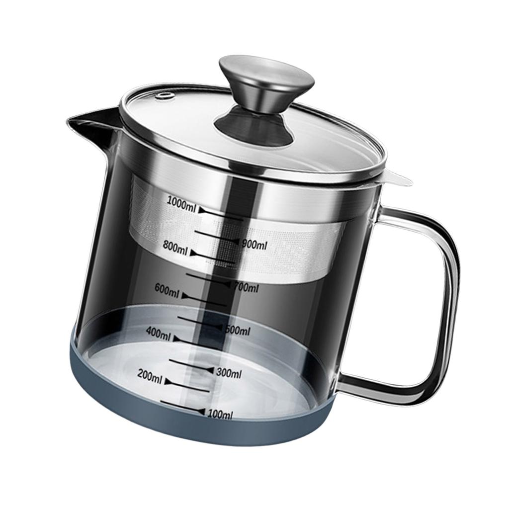 Praktischer Teefilterbehälter Edelstahl 1L Sojamilch Siebtopf für Saft und Tee mit Feinmaschigem Filter