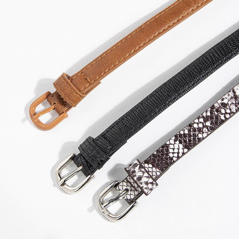 The New Animal-patterned Heart-shaped Circle Five-pointed Star Buckle Thin Waist Belt Set Is A Fashionable and Versatile Match for Women's Skirts