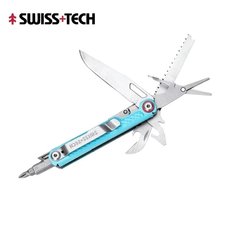 SWISS TECH 11 in 1 Scissors Screwdriver Mini Utility Outdoor Portable Survival Camping EDC Tools Gadgets5
