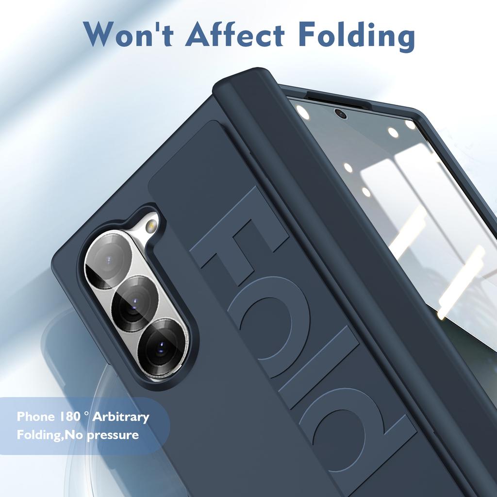 The New Model Is Suitable for Samsung ZFold7 Folding Center Axis Wristband Mobile Phone Case and Skin Feeling ZFold6 Mobile Phone Case.